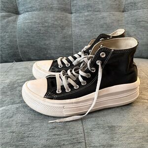 High-Top Black and White Converse Sneakers
